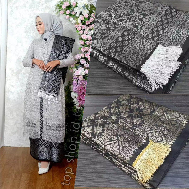 Rok Lilit Songket Rok Songket Bawahan Kebaya Rok Songket Jadi Rok Songket Palembang Warna Hitam Gold