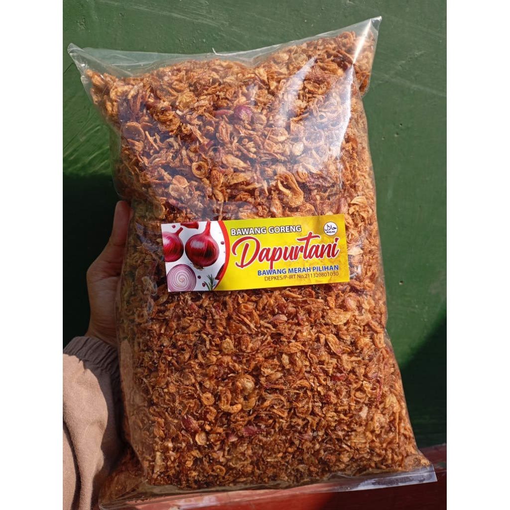 

BAWANG GORENG | DAPUR TANI Bawang Goreng Asli 1000 Gram | Bawang goreng asli krispi dan Gurih Siap saji