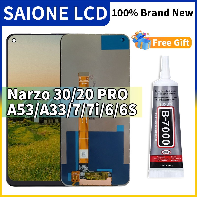 【ORIGINAL 100%】LCD for OPPO Realme-6/6S/7i/7-4G/7ASIA/A33/A53/NARZO-20PRO/30 FULL SET TOUCHSCREEN OR