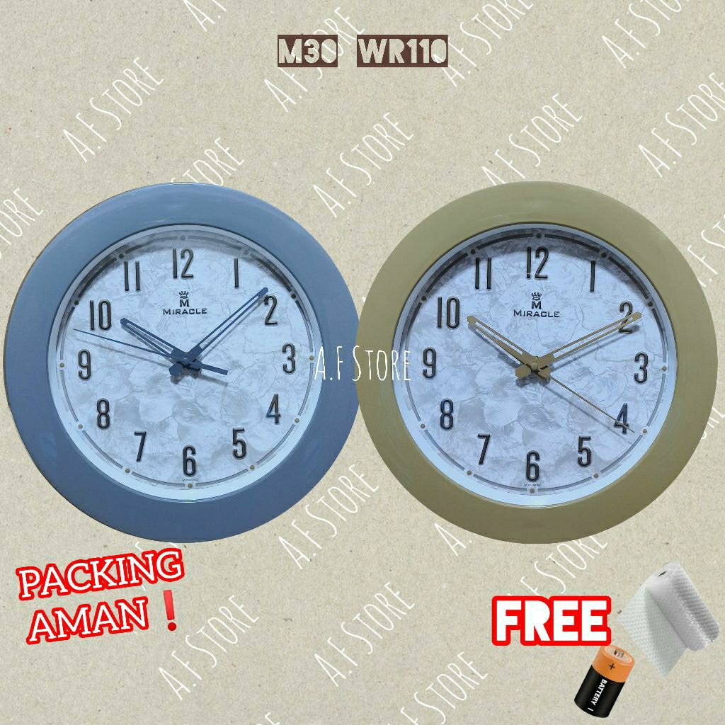 Jam Dinding Miracle | M30 WR110 | Diameter 30cm