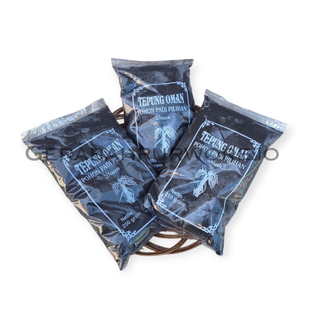 

Tepung Oman Merang Padi Pewarna Dawet Hitam Alami 250 gram