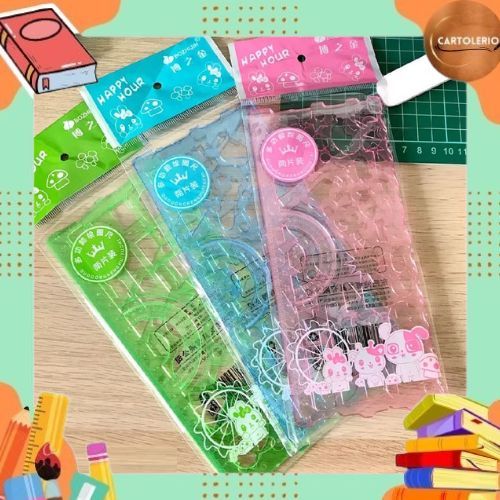 

Penggaris Siru / Garisan Bentuk Set 2 Pcs RS0008