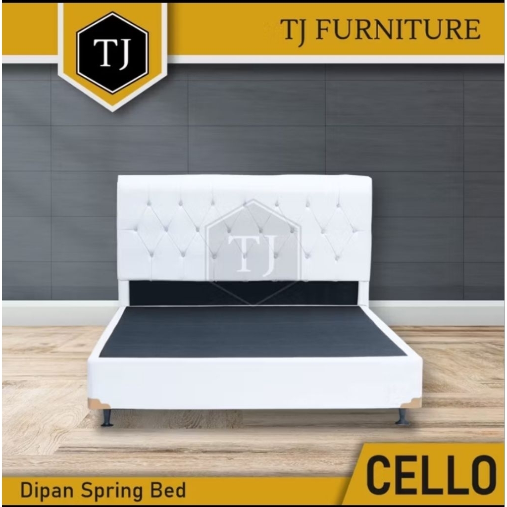 Dipan divan sandaran cello rangka tempat tidur untuk kasur busa dan matras springbed