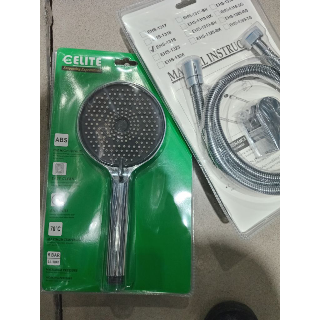 hand shower set e1317 shower mandi set hitam perlengkapan kamar mandi