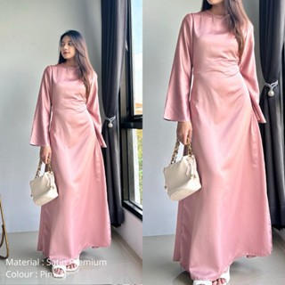 Dress Satin Satin Silk Premium Dress Wisuda Kondangan Gaun Lebaran Muslim DN301