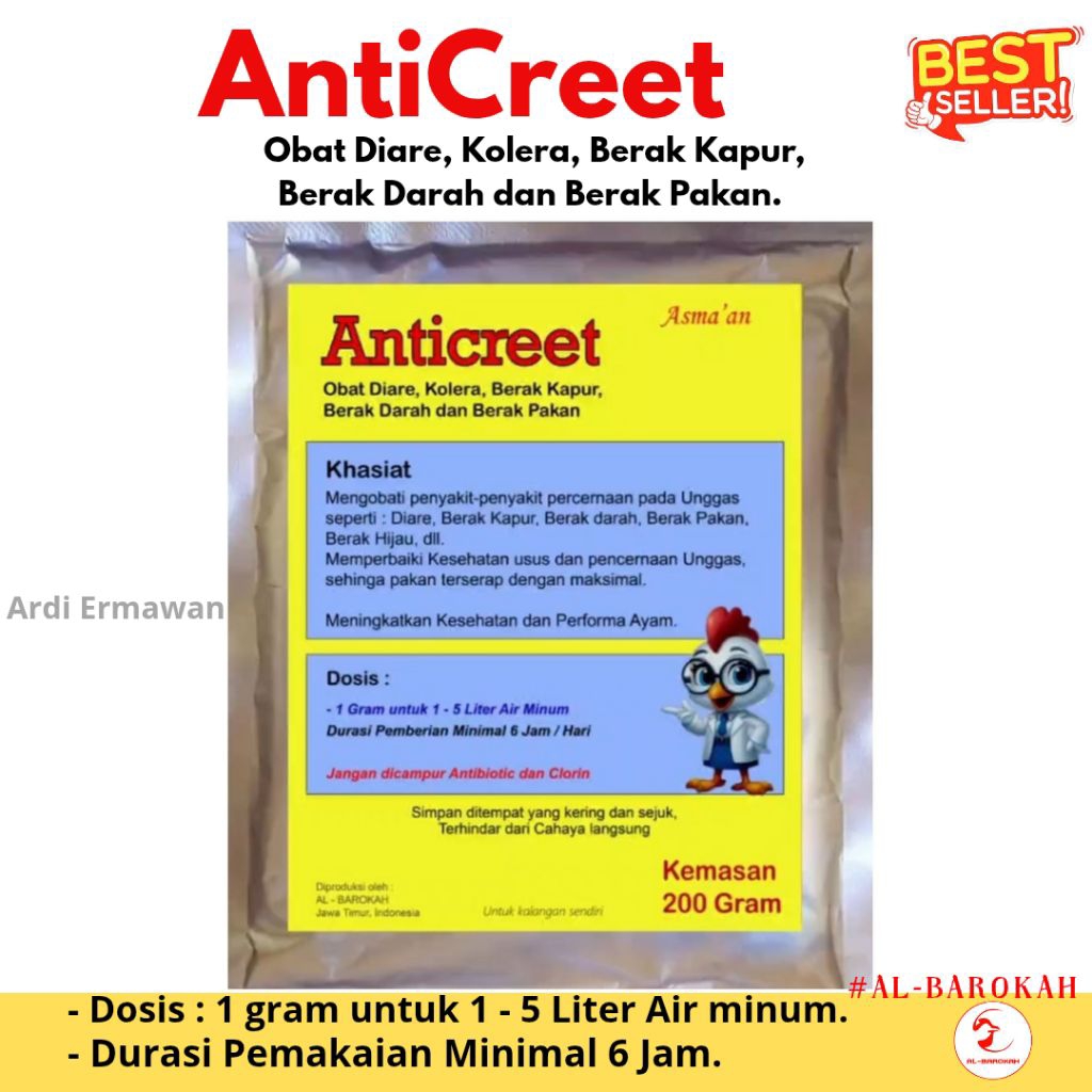 Obat Diare Ayam Broiler - Anti Creet - Obat Ayam