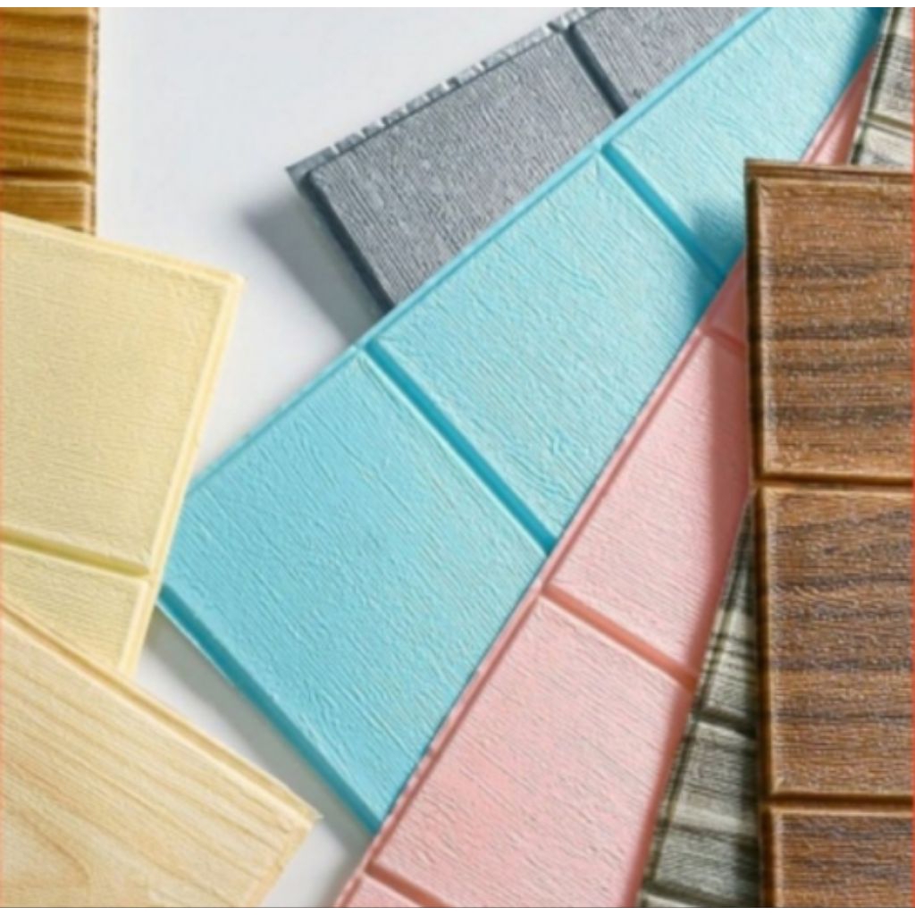 WALLPAPER FOAM DEKORASI MOTIF 70 X 77 CM // WALLPAPER MOTIF BATA // WALLPAPER MOTIF KAYU // WALPEPER