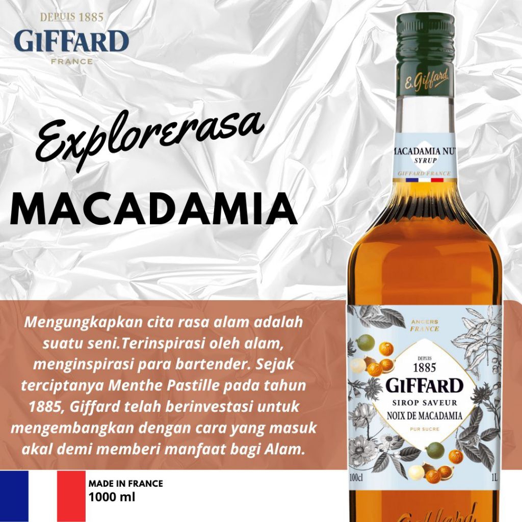 

Giffard syrup rasa Macadamia 1liter