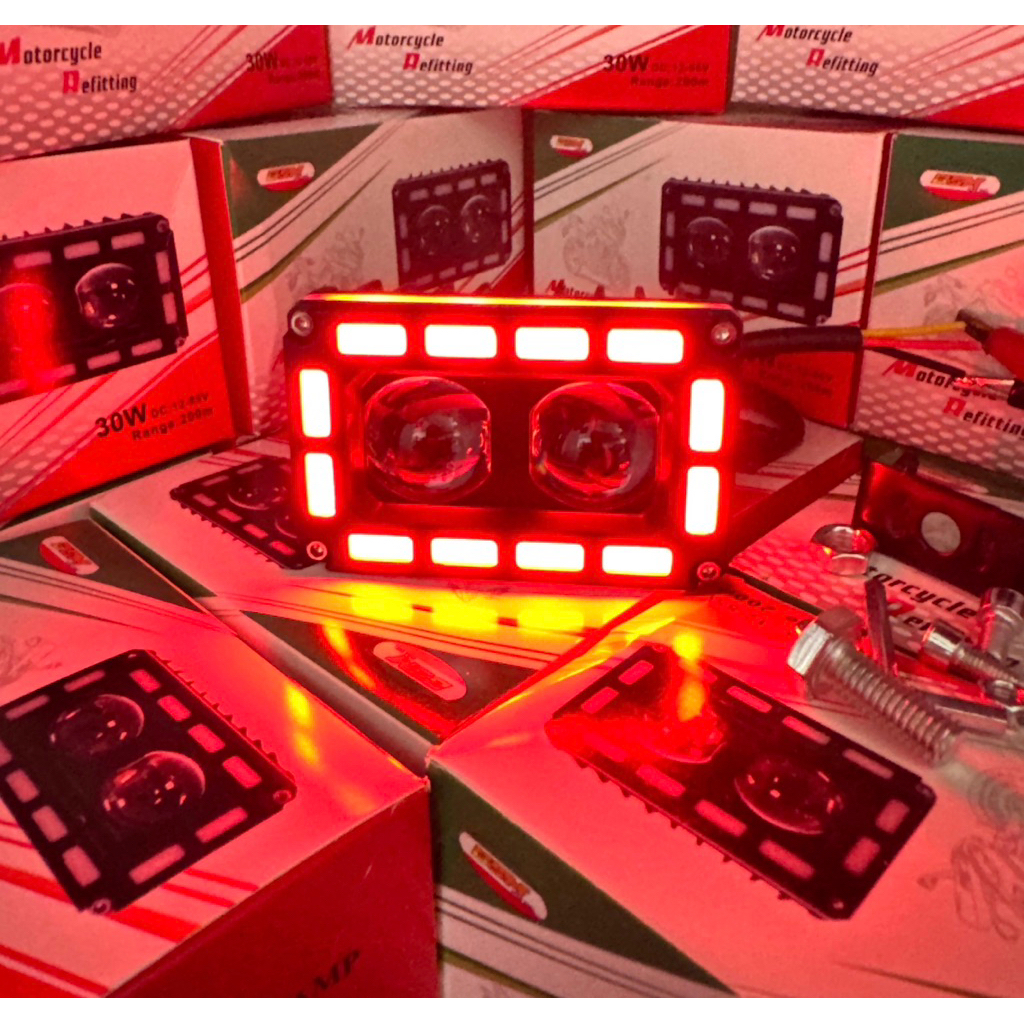 LAMPU TEMBAK SOROT SQL 2 LED KOTAK RGB LAMPU DEPAN SOROT RGB KOTAK PUTIH KUNING MOTOR MOBIL