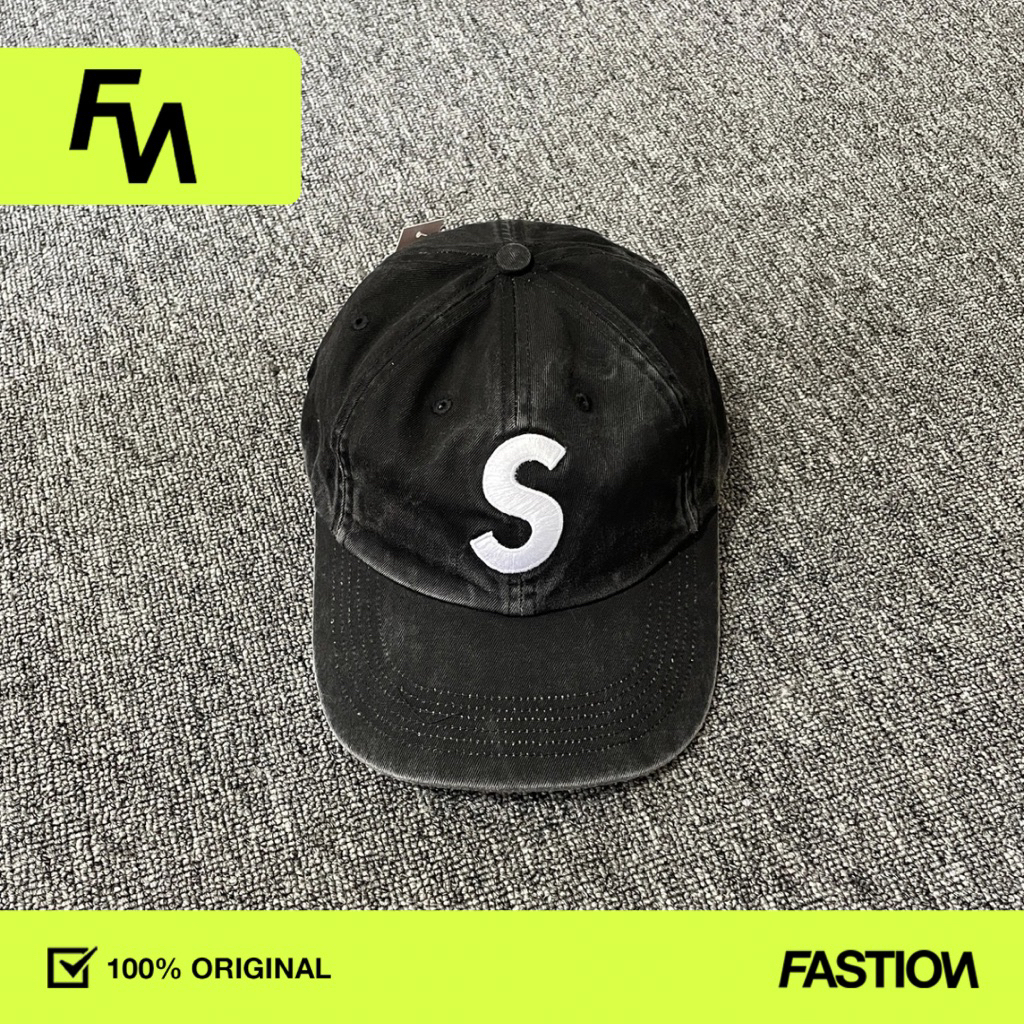 Supreme Cap Logo S Denim Wash Black FW2024