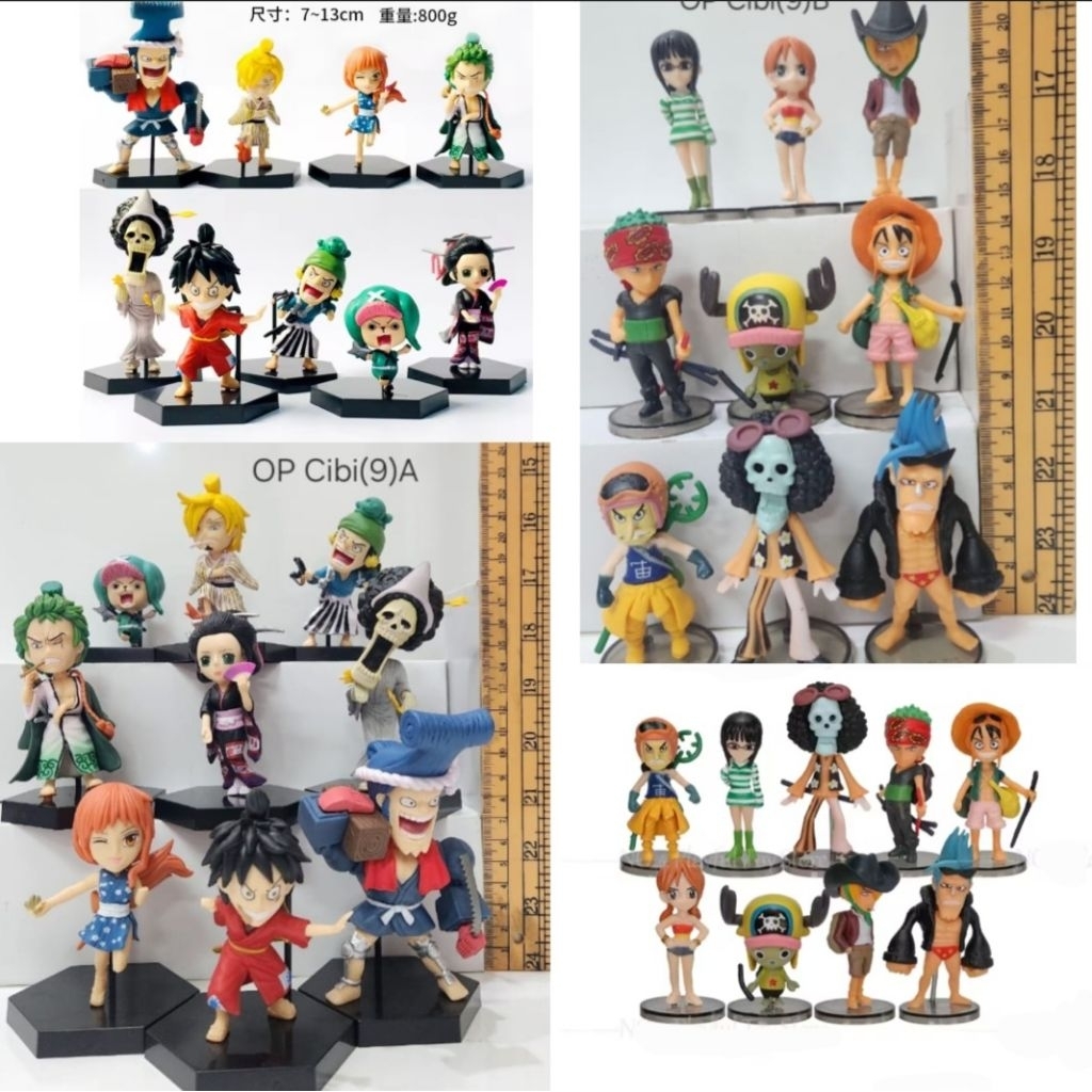 one piece figure set 9 chibi model wcf