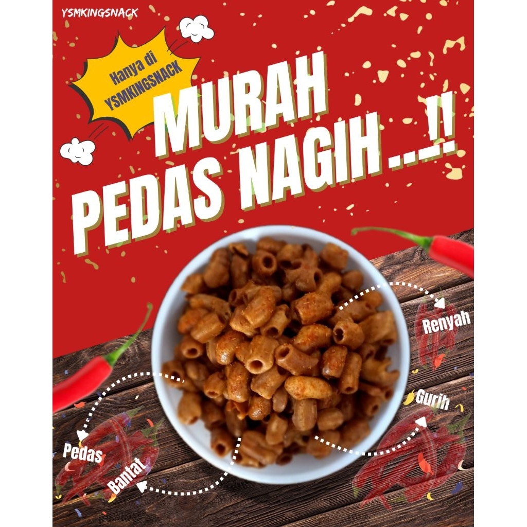 

Snack Kiloan Makanan Ringan MAKARONI BANTAT/BANTET Cikruh Cemilan Pedas Jajanan Termurah