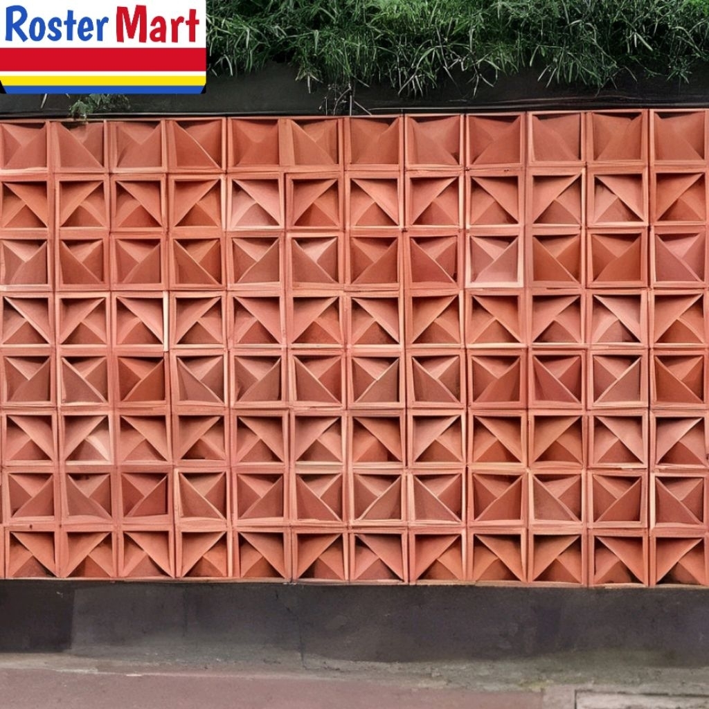 Roster Belimbing merah | dua sisi | Roster Beton Minimalis