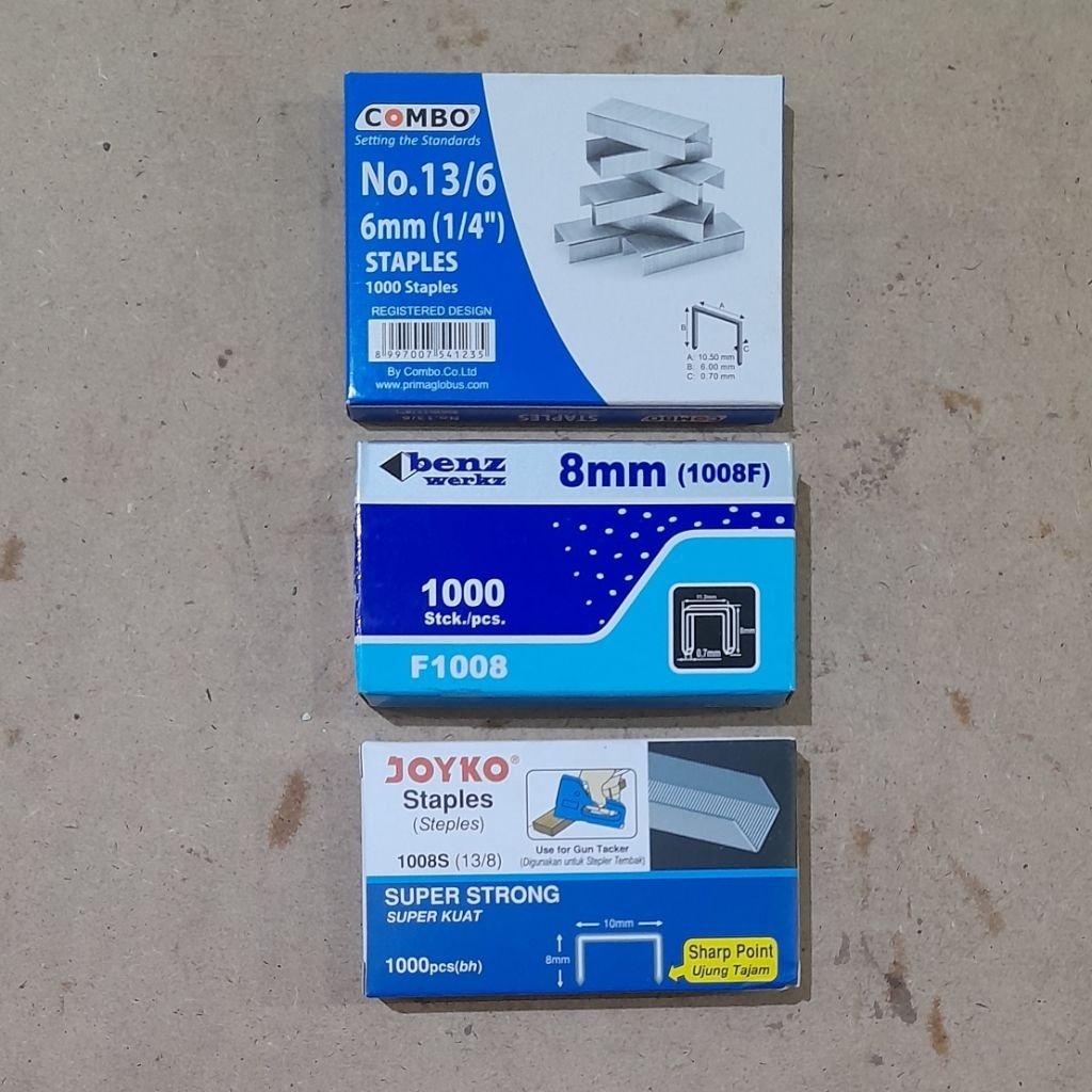 

[1000 pcs] Isi staples tembak ukuran 6 mm & 8 mm