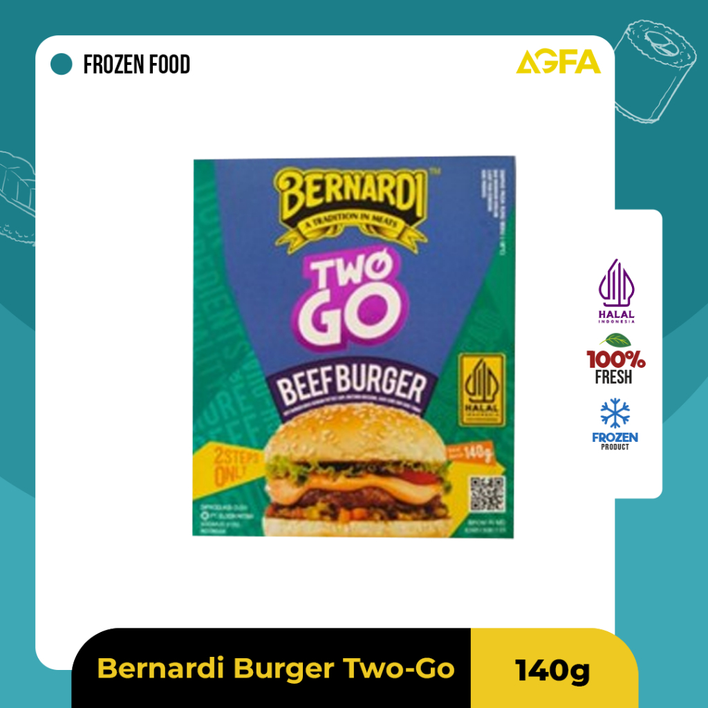 

BERNARDI BEEF BURGER TWO GO FROZEN FOOD / BURGER INSTAN