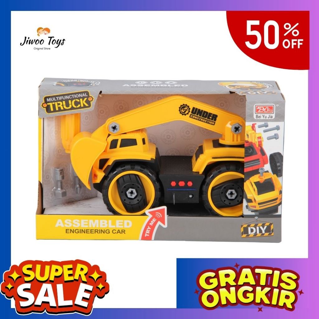 Mainan Mobil DIY Truk Excavator MMX77025/Mainan Truck Konstruksi