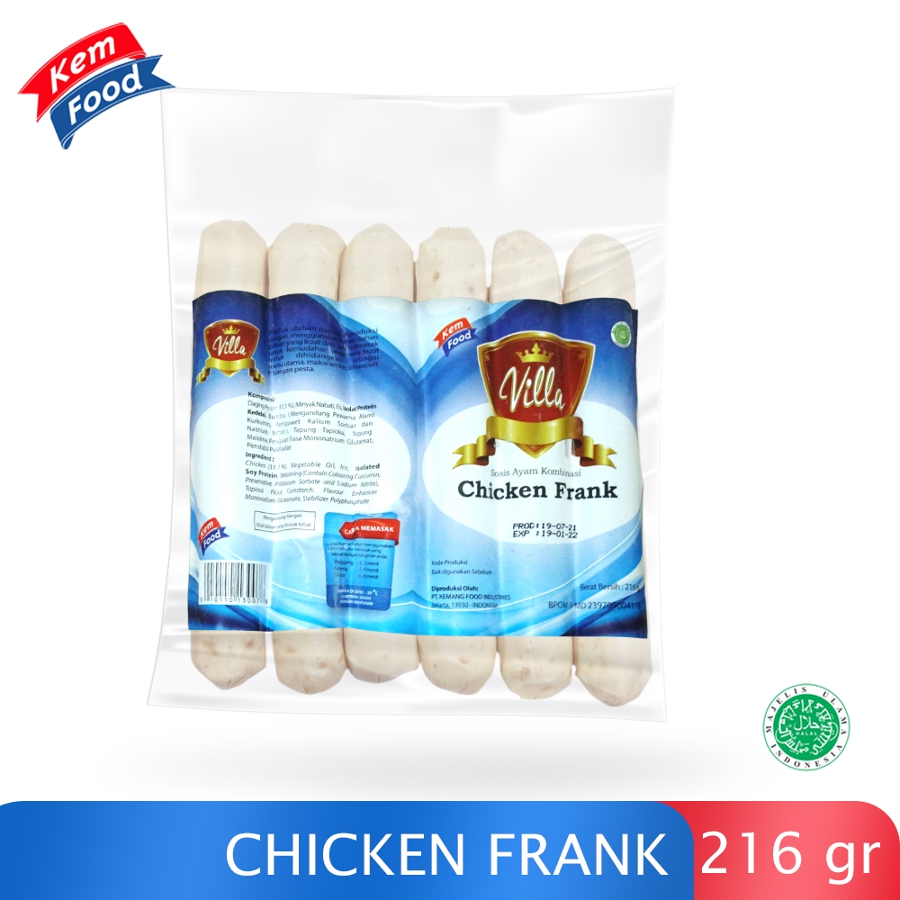 

Villa Chicken Frank Sausage - Sosis Ayam Kombinasi 216 gr
