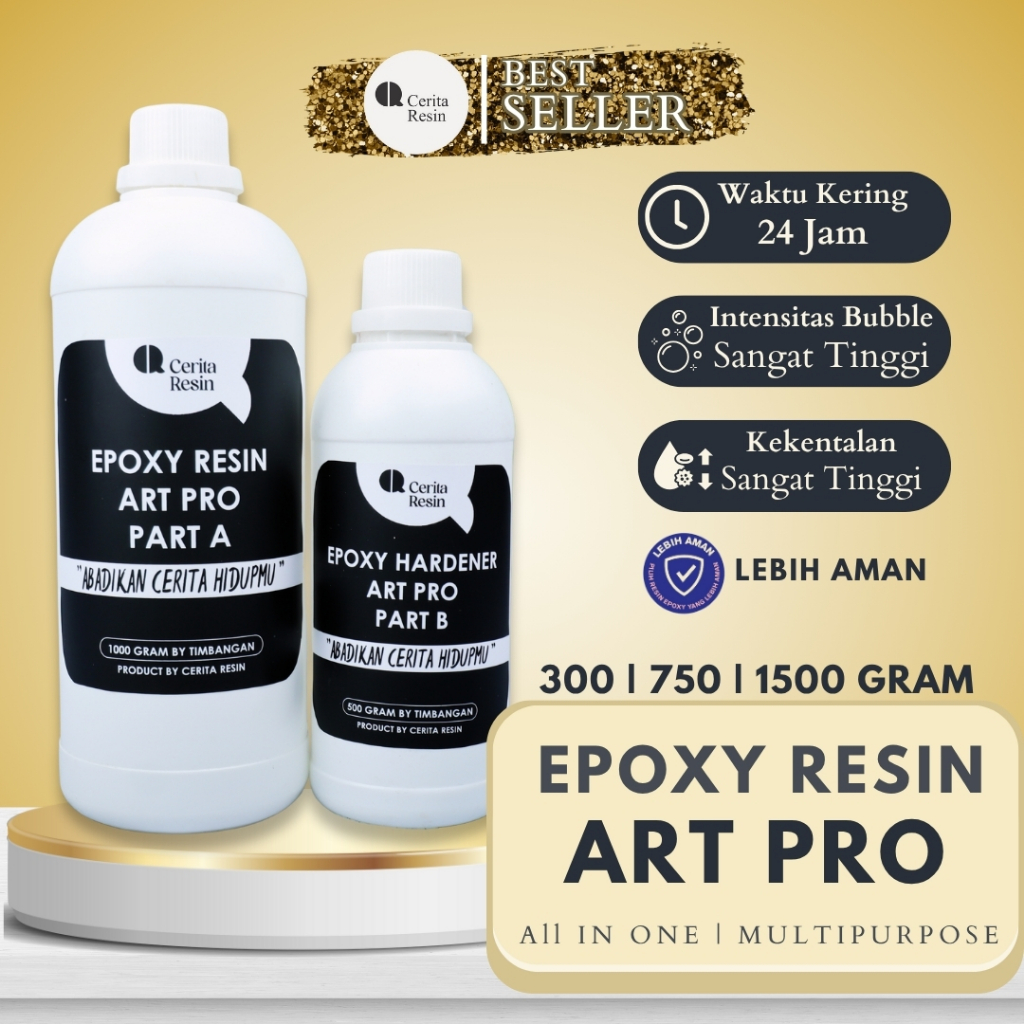 

CERITA RESIN - EPOXY RESIN ART PRO Resin Clear Bening 1500/750/300 gram
