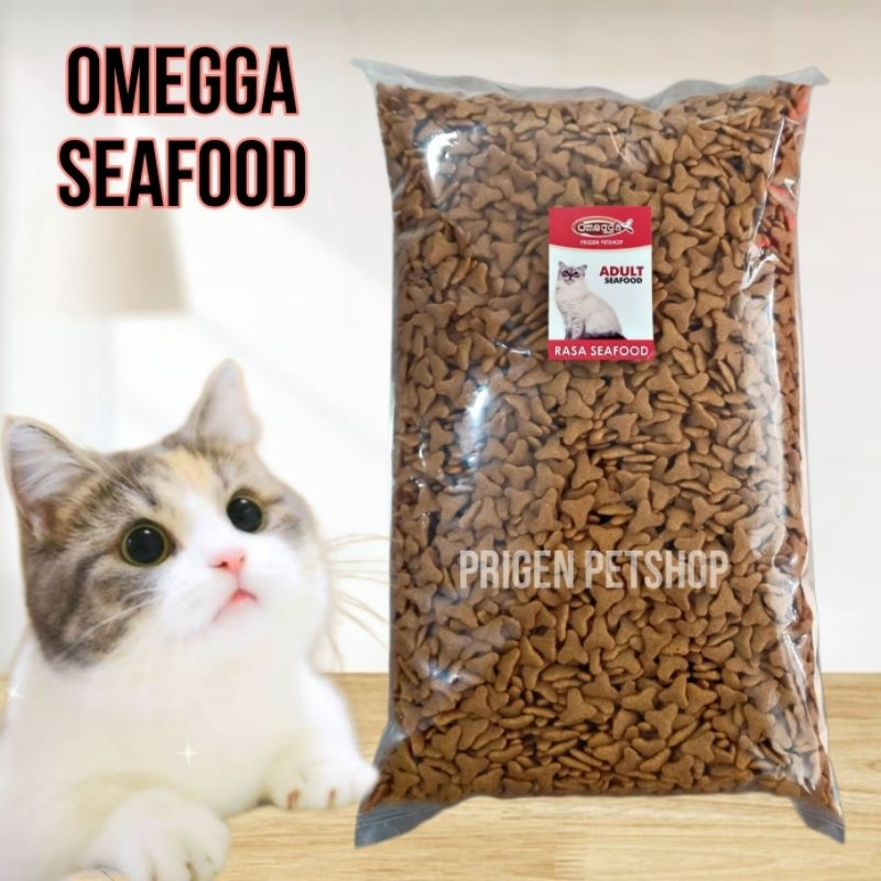 OMEGA SEAFOOD 1 KG Makanan Kucing / Makanan Kucing Kering 1kg