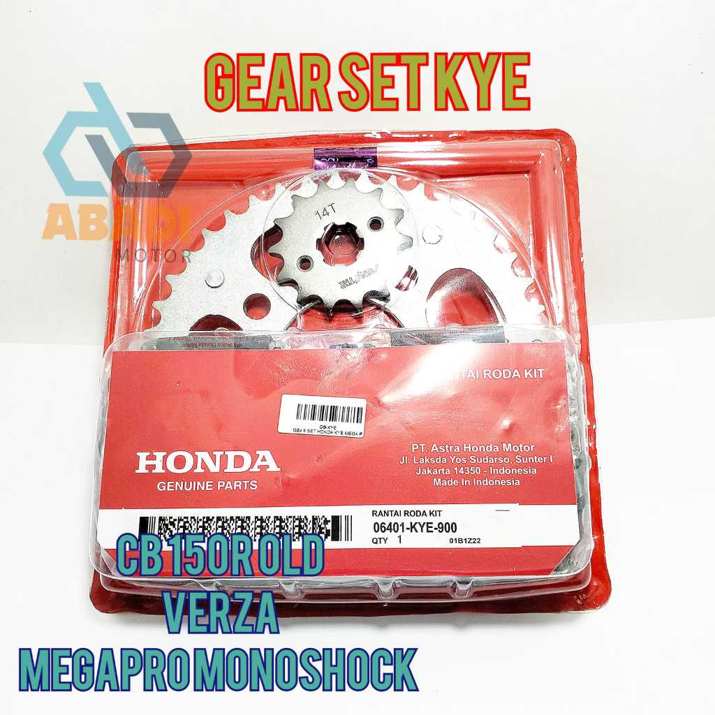 Gear Gir Set Ori Honda KYE CB 150R Old Verza MegaPro MonoShock Gigi Tarik Set Rantai Original AHM