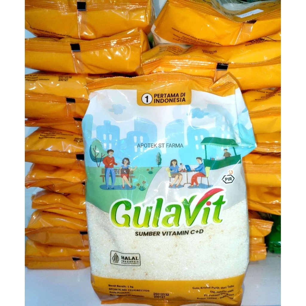 

GULAVIT Gula Pasir Kemasan 1kg Kemasan Warna Kuning