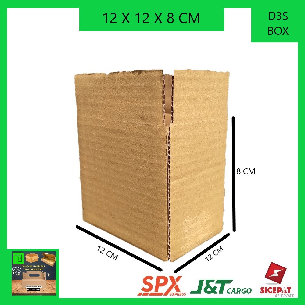 

Kardus Packing Kemasan bahan Singgle wall Ukuran 12x12x8