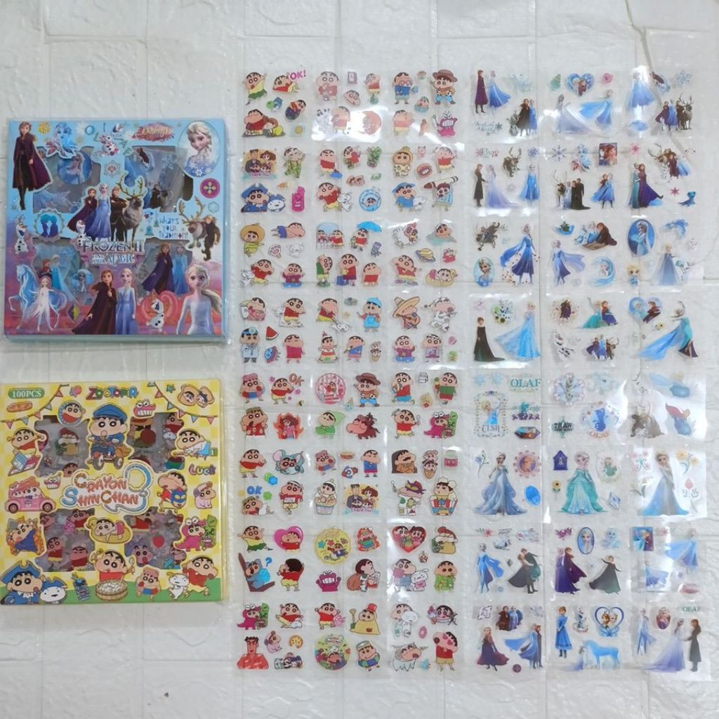 

Stiker mainan anak anak motif aneka karakter isi 4 lembar 96 pcs dalam 1 box