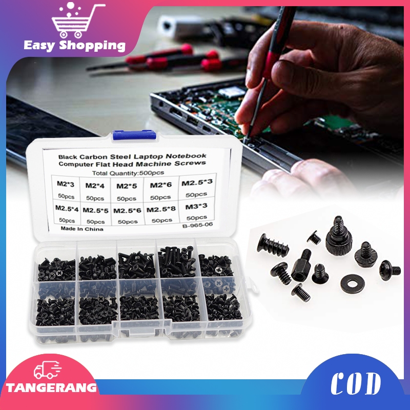 500pcs Baut Laptop Set Baut Notebook Baut Leptop Baut Laptop Untuk Lenovo Asus Acer Dell Hp Toshiba