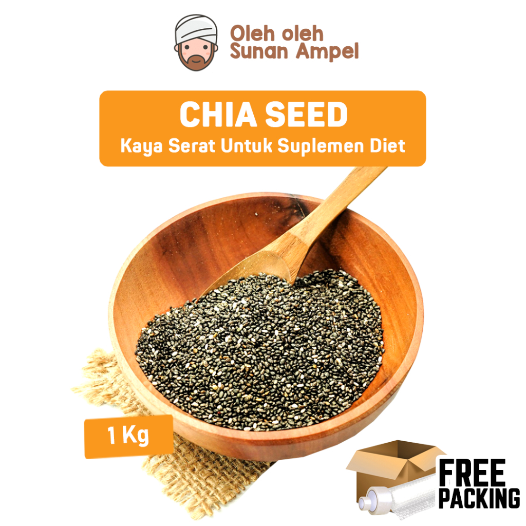 

CHIA SEED 1KG Kualitas Premium Asli Mexico Halal Produksi Terbaru Dijamin Fresh Bagus Diet Detox