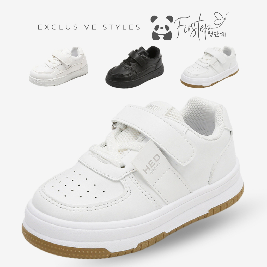 TERLARIS Firstep - Sepatu Anak Perempuan dan Laki Laki Sneakers Anak Import Warna Putih 1-7 Tahun
