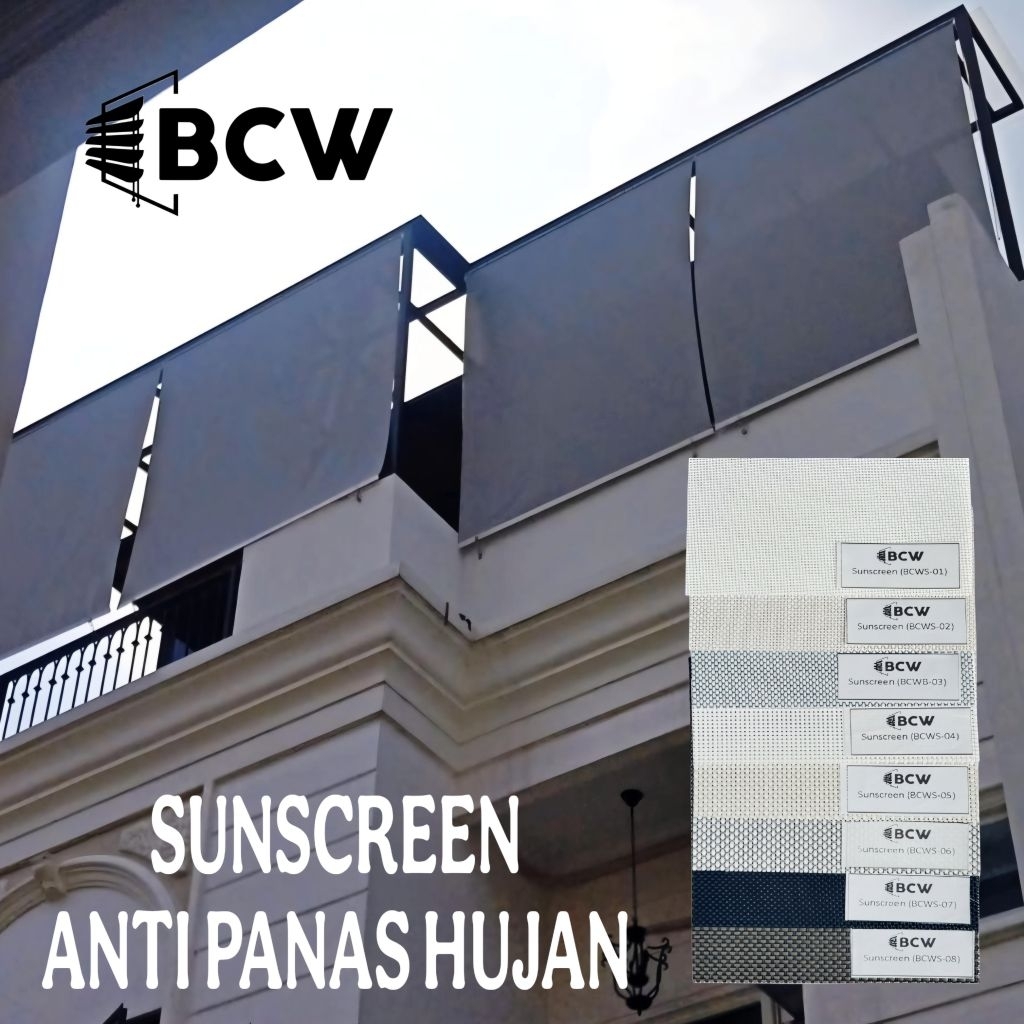 Sunscreen Roller Blind Non/with Headrail Harga per cm