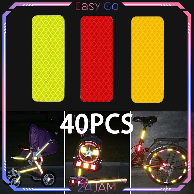 

Isi 40pcs Sticker Pemantul Cahaya Motor 8x3cm Sticker Reflektor Mobil Tempel Sticker Reflektor Motor Sticker Reflektor Sepeda