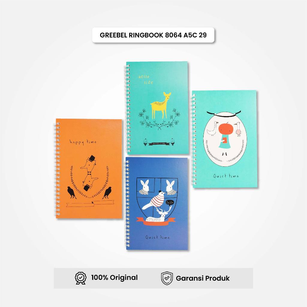 

Ring Book Buku Tulis Ring (Ring Book 8064 A5C 29) / Buku Tulis Catatan Notebook Buku Ring GREEBEL