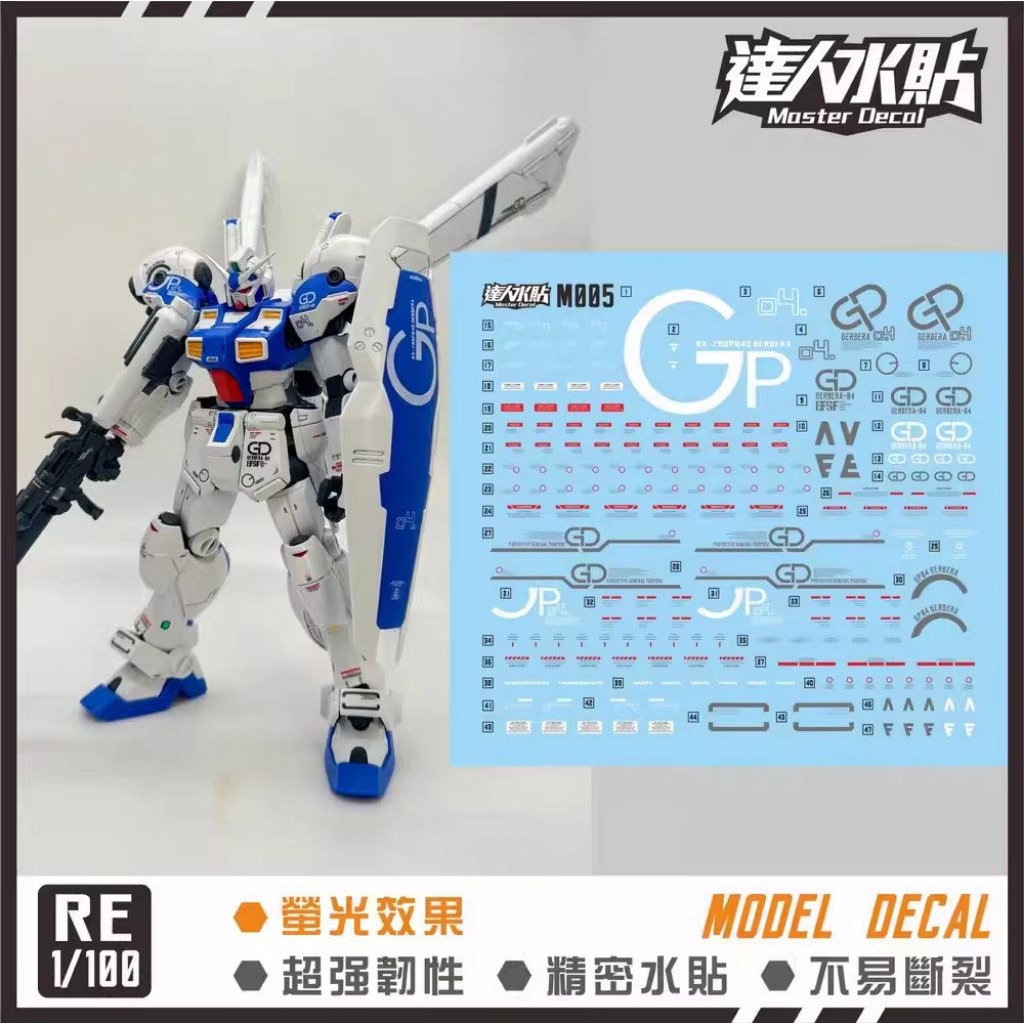 RE/100 GUNDAM GP04G GERBERA WATER DECAL MASTER DECAL