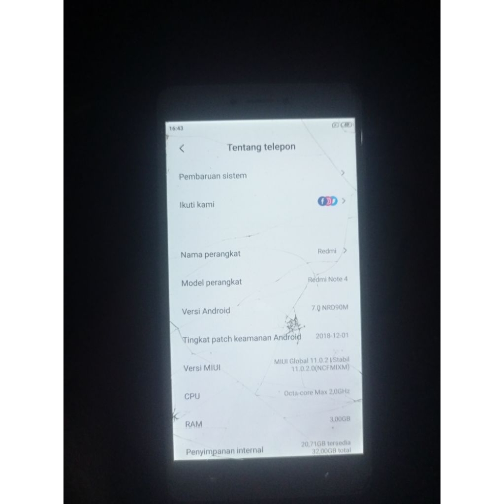 Redmi Note 4x mido 3/32 (anggap jual mesin)