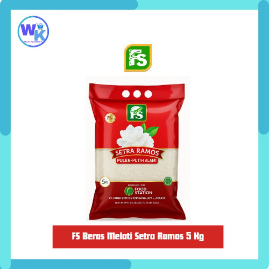 

Beras FS Melati Setra Ramos 5 Kg - Pulen, Harum, dan Berkualitas Tinggi - Warung_Kelontong_Ku