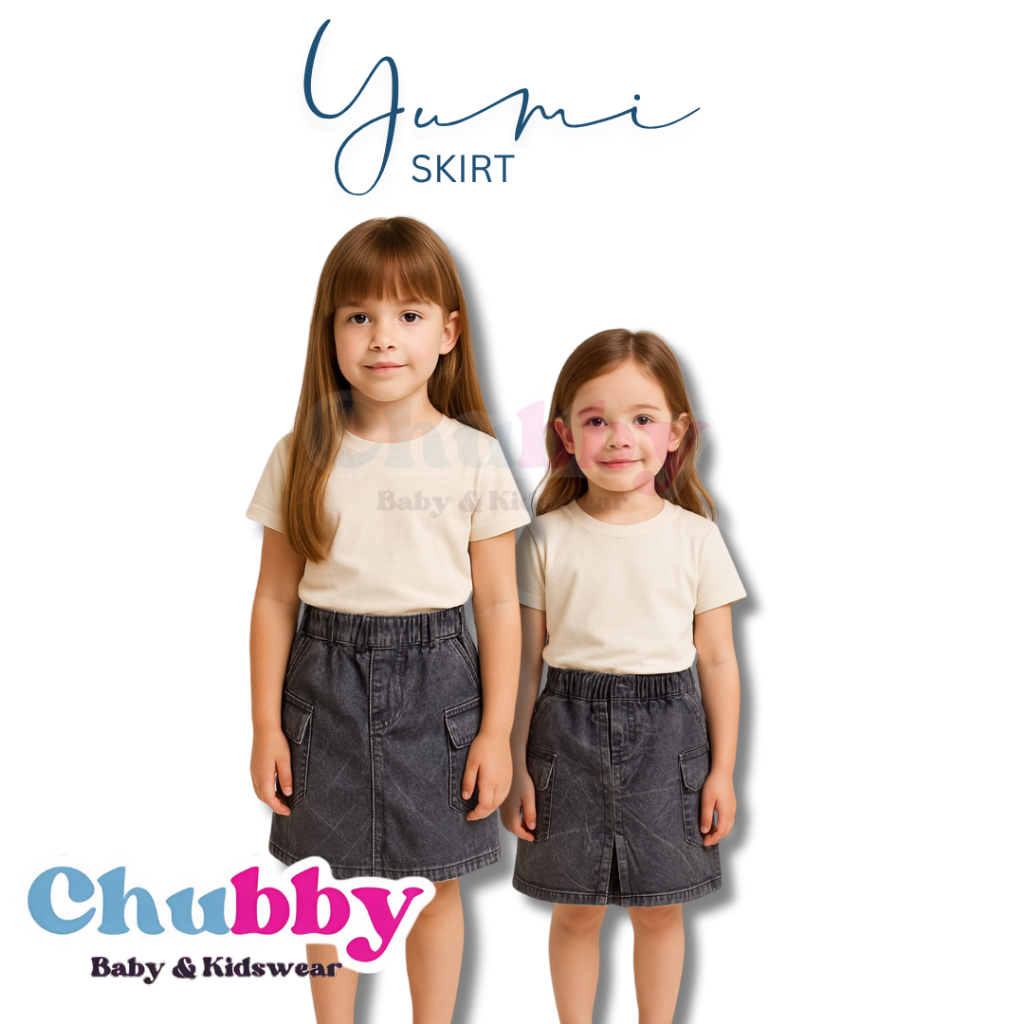 YUMI SKIRT Rok Jeans Anak 2-8 Tahun | Skirt Jeans Pendek Anak Perempuan Rok Jeans Anak Perempuan