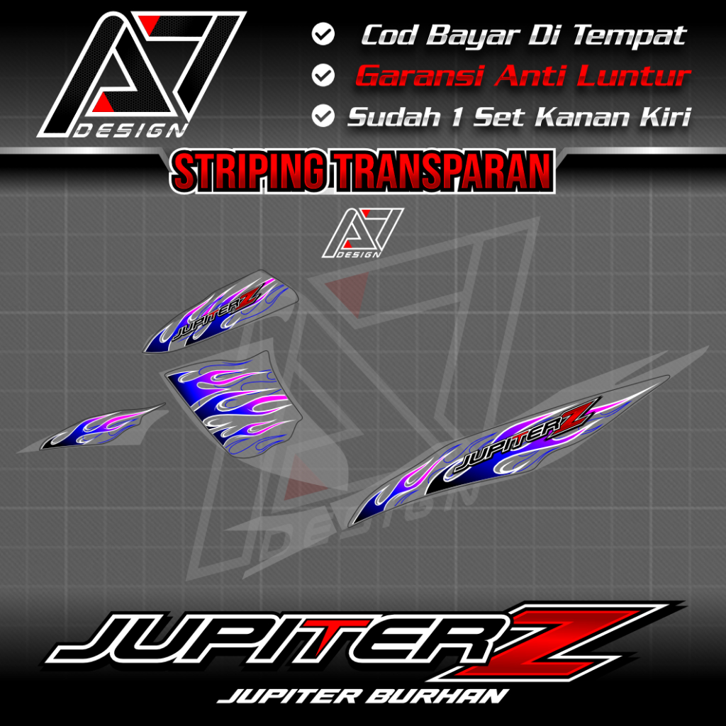 jupiter z burhan striping transparan striping api jupiter z burhan rc 110 bahan transparan