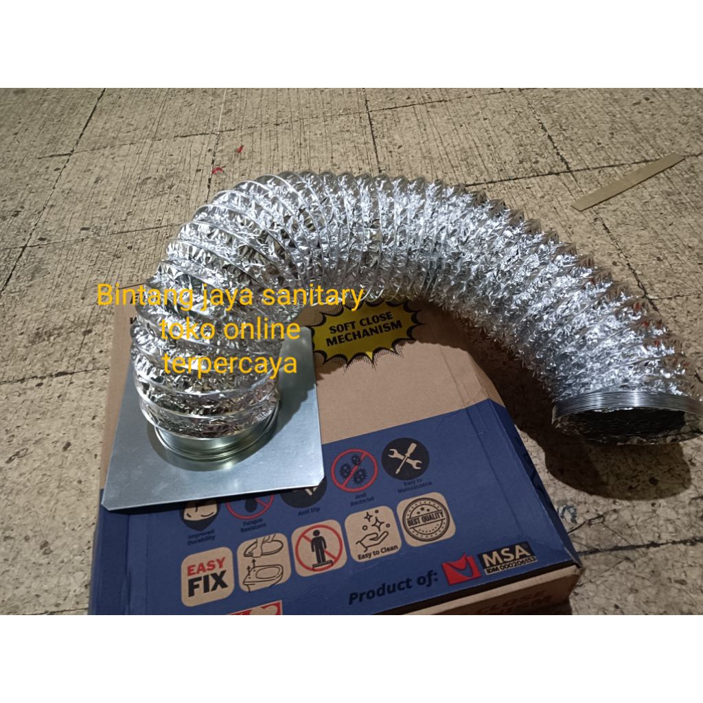 Fleksibel cerobong asap 4 inchi+sok lempeng 4 inchi+klem  cerobong 2