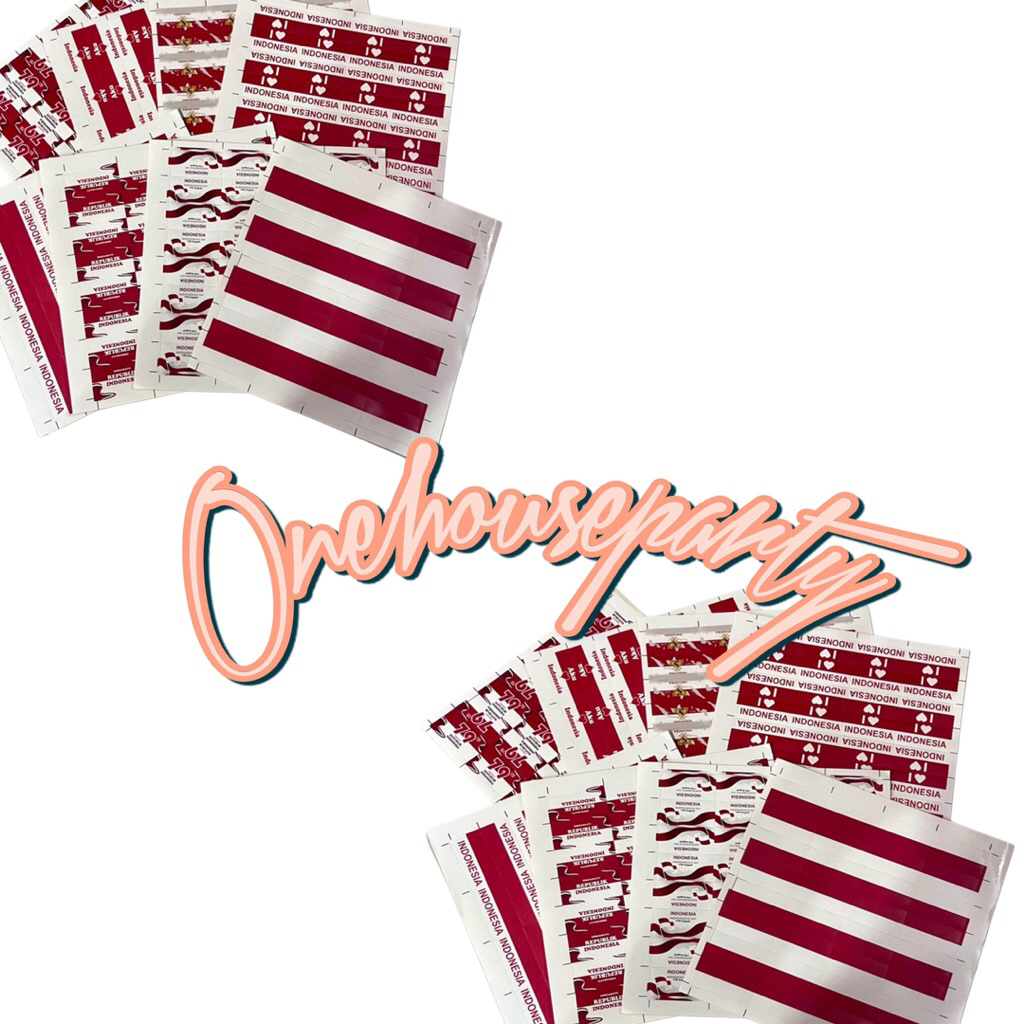 

Sticker bendera merah putih sticker 17 agustus DIRGAHAYU RI sticker indonesia sticker pipi indonesia one house party