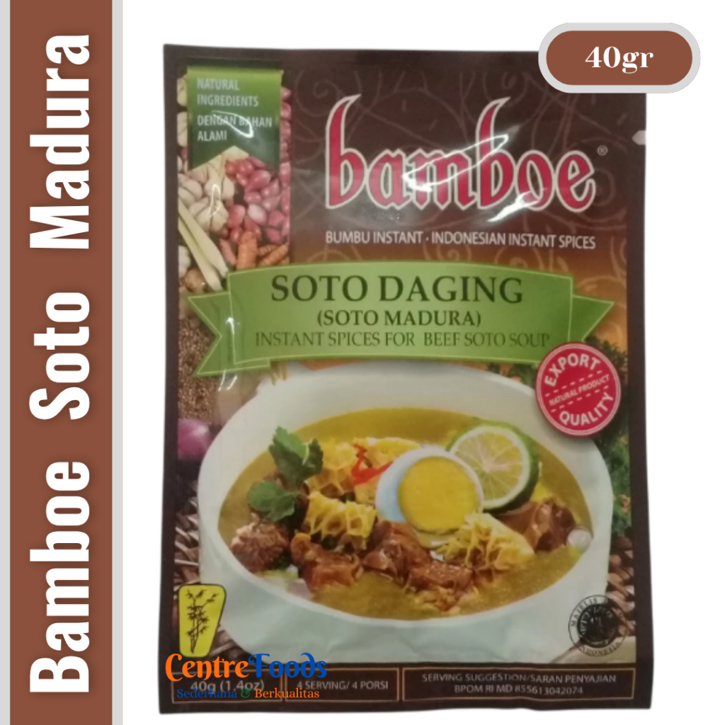 

Bumbu Masak Soto Daging - Soto Madura BAMBOE | 40gr [ Harga Per BKS ]
