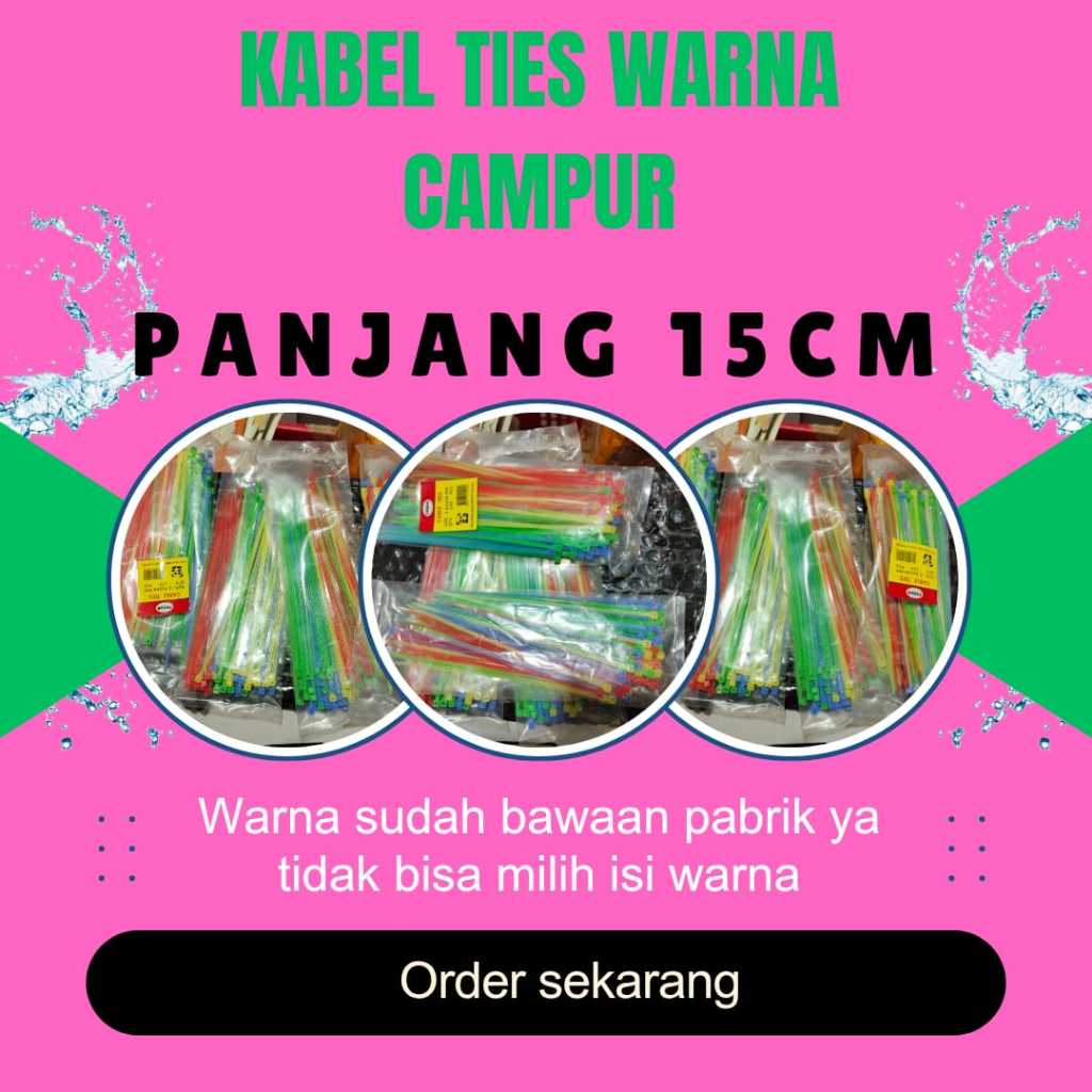 

Kabel TIS Warna Warni Panjang 15cm | Kabel TieS Warna Warni Panjang 10cm