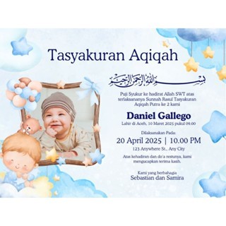 

sticker tasyakuran aqiqah ukuran 8 x 6 cm bahan Chromo free desain termurah
