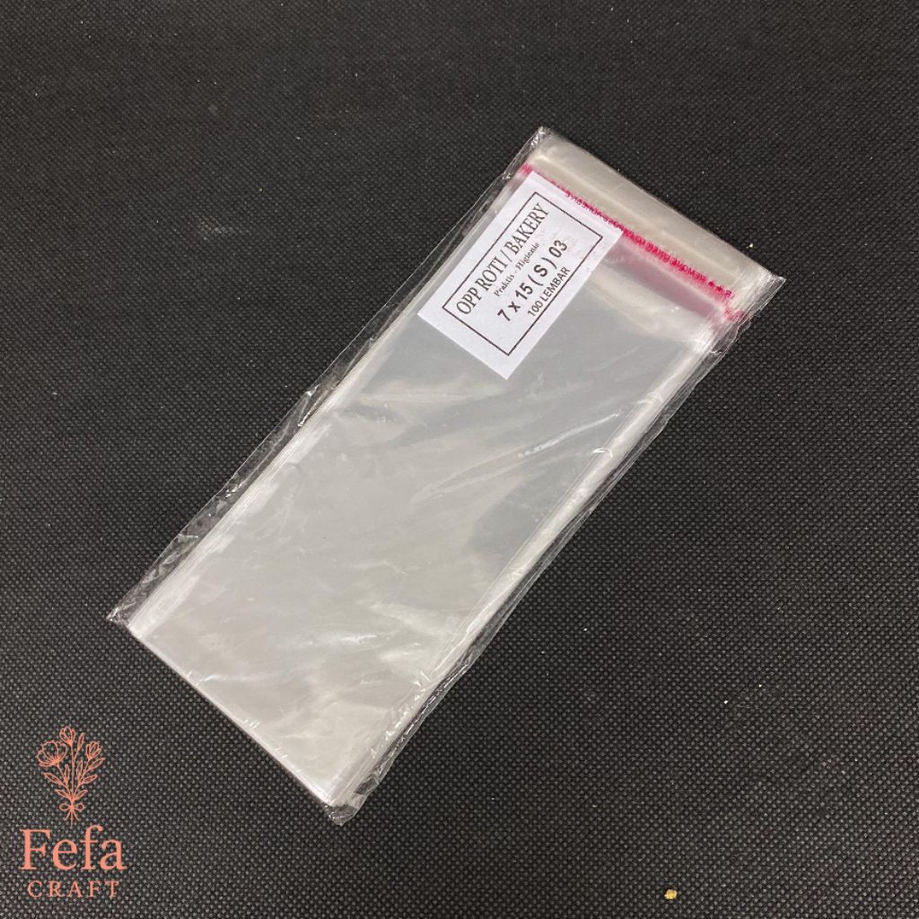 PLASTIK OPP LEM / PLASTIK OPP UANG UKURAN 7x15 (100 PCS)