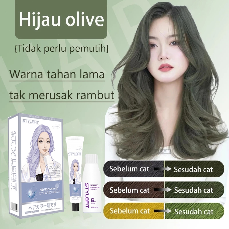 Cat rambut 200ml mudah diaplikasikan, tahan lama，cowok cewek bisa，bahan herbal、cat pewarna rambut，ca