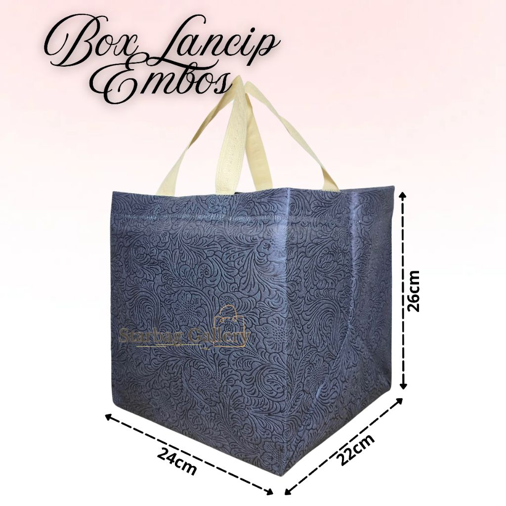 

(12pcs / 1lusin) Tas Hajatan Press Box Lancip 22 Embos motif bunga