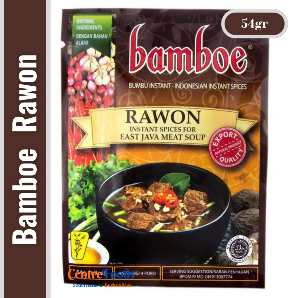 

Bumbu Masak Rawon - Meat Soup BAMBOE | 54gr [ Harga Per BKS ]