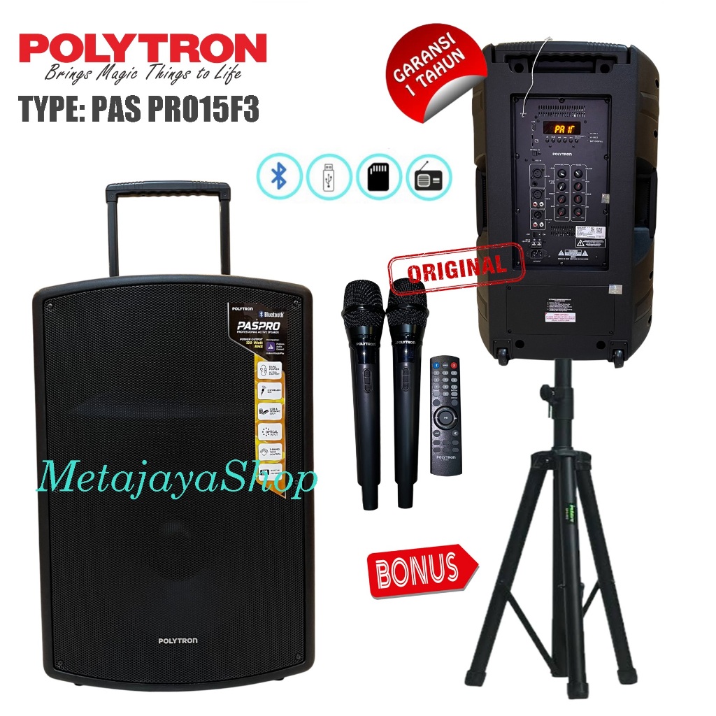 Speaker Polytron PASPRO15F3 Original Speaker Portable Wireless Charging