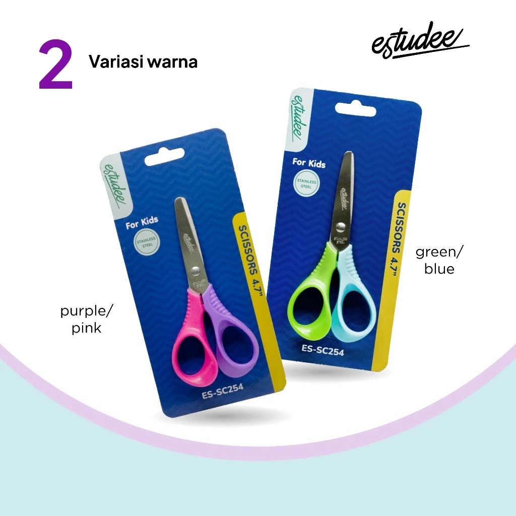 

Gramedia Karawaci - ESTUDEE SCISSORS KIDS 4.7 PURPLE PINK ES-SC254
