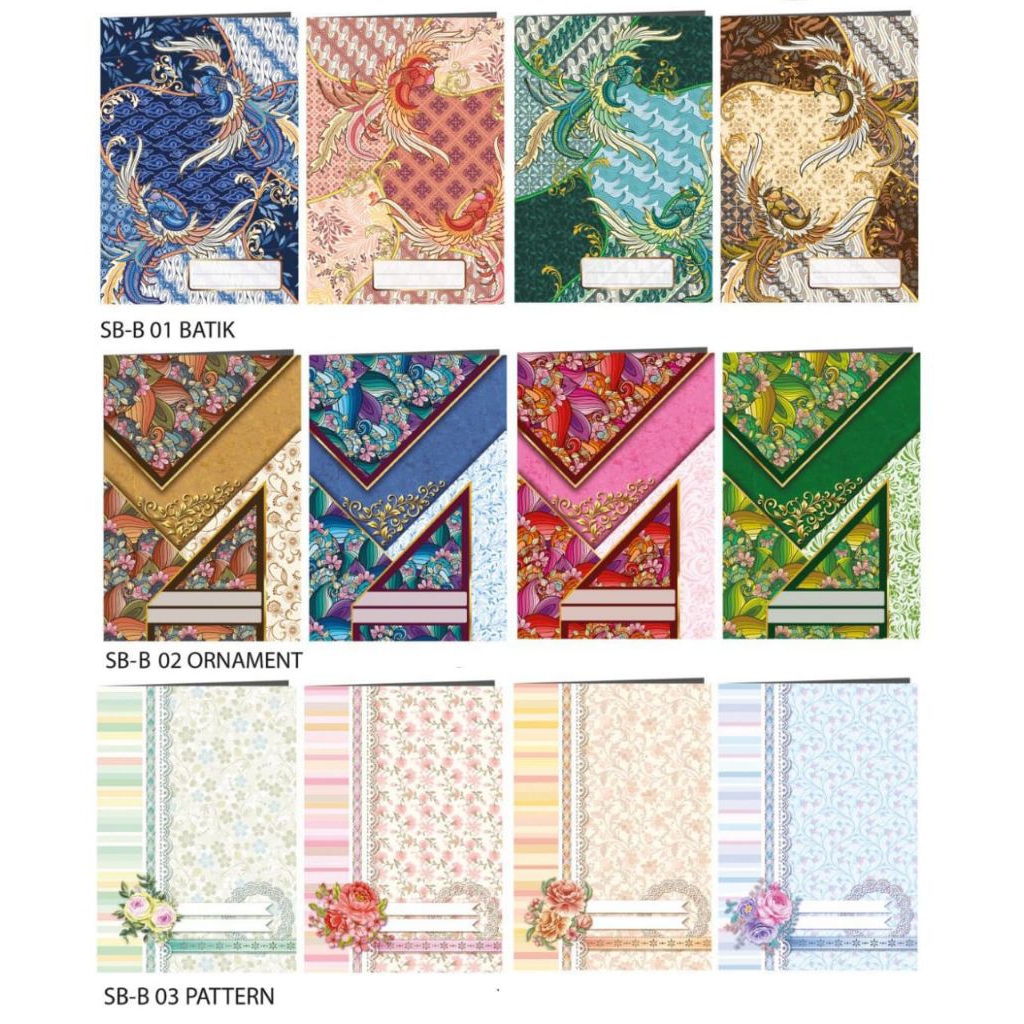 

(20LBR)SAMPUL BUKU PATTERN MOTIF BOXY BATIK/ UK 43x30.5cm